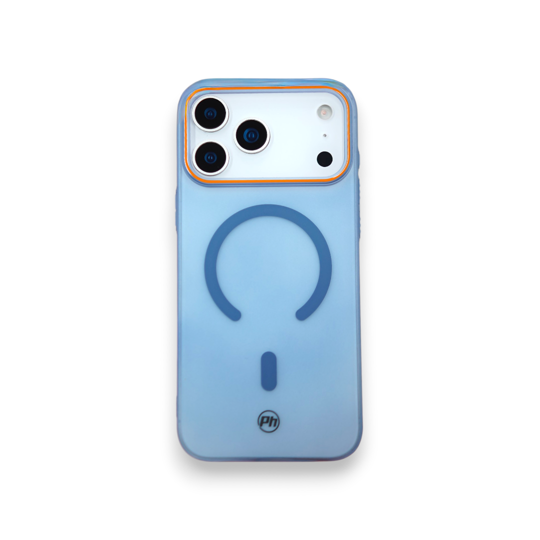 Case PH 17 Pro Max transparente fosco azul