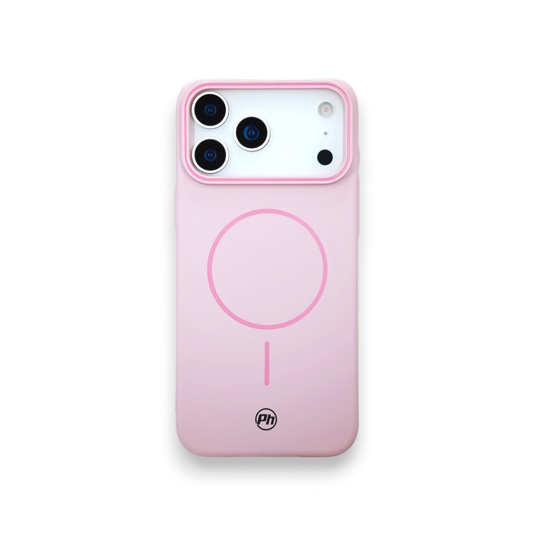 Case PH 17 Pro Max silicone macio rosa