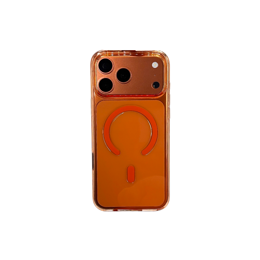 Case PH 17 Pro Max magnética laranja transparente PH C003